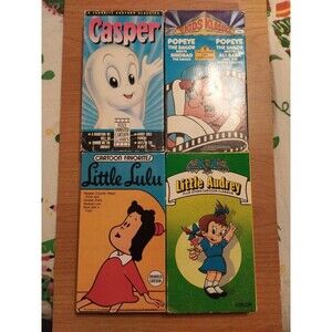 Classic Cartoons Lot Of 4 VHS - Casper, Popeye, Little Audrey, Little Lulu